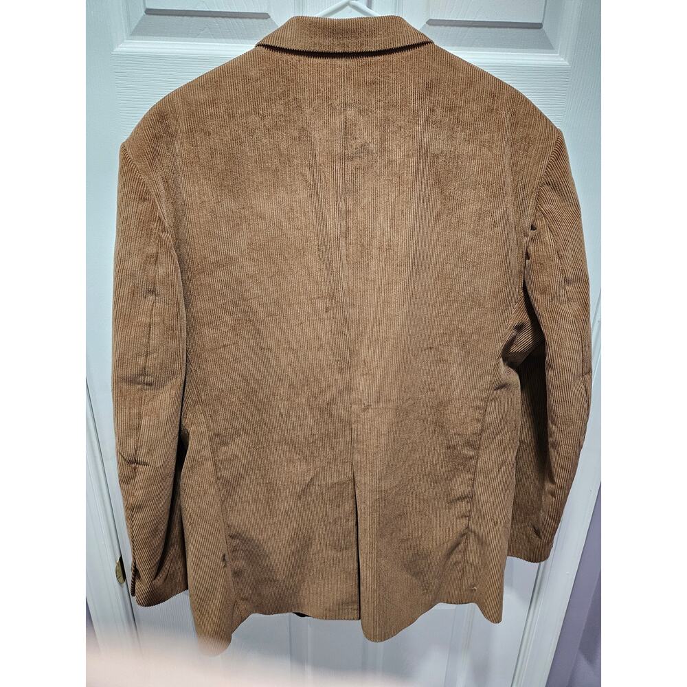 Vintage Lands' End Men Corduroy Blazer Sports Jacket Size 46 L Cotton Tan Brown - Picture 5 of 12
